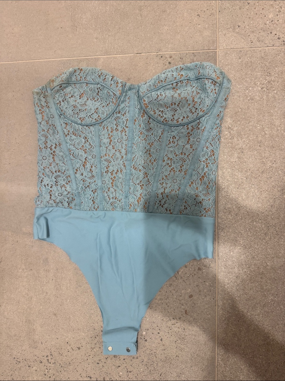 Cami NYC Light Blue Lace Bustier Chemise